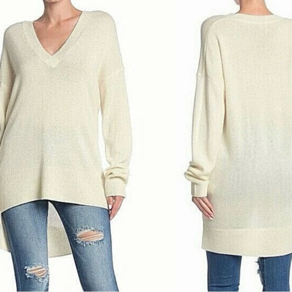 M2‎ Joie Wool Cashmere Porcelain White Knit Women XS Minimalist Quiet Luxury NWT